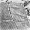 Catch a Penny, oblique aerial view taken from the S, centred on the cropmarks of a settlement.  Other cropmarks are visible which extend to the N and W of this settlement.  In the left hand side of the photograph linear cropmarks and the cropmark of a settlement are visible.