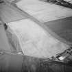 Oblique aerial view centred on the cropmarks of the fort, taken from the SW.