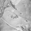 Oblique aerial view centred on the remains of the fort, taken from the WSW.