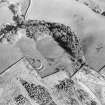 Oblique aerial view centred on the remains of the homesteads, taken from the NW.
