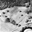 Drumlanrig, oblique aerial view, taken from the ESE, centred on the cropmark of a Roman Fort.