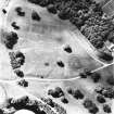 Drumlanrig, oblique aerial view, taken from the ENE, centred on the cropmark of a Roman Fort.