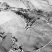 Oblique aerial view centred on the remains of the homestead moat, taken from the S.