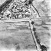 Holywood, oblique aerial view, taken from the SW, centred on the southern cursus monument and a ring-ditch.