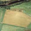 Oblique aerial view centred on the cropmarks of the Roman Temporary Camp and pit-defined cursus, taken from the N.