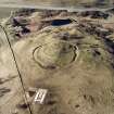 Oblique aerial view centred on the remains of the fort, taken from the SSE.