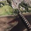 Oblique aerial view of Berwick-upon-Tweed centred on the Royal Border bridge and remains of the castle, taken from the WSW.