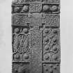 Nigg. Pictish Cross-slab.
View of front of cross-slab (masked version of D 22172).