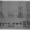 Photographic copy of elevation, plan and sections of the organ chamber.
Insc: 'Whitekirk Parish Church, New Organ Chamber', 'Cross section', 'Elevation', 'Plan', '19 St Andrew Sq., Edinr, Feby 1891'.