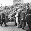 Rothes Colliery.
View of HM Queen Elizabeth being presented to the guests in front of the crowd.