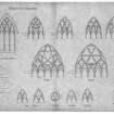 Photographic copy of section and elevations of windows of Chapel of St Michael and all Angels, Ardgowan House