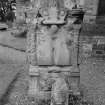 View of pedestal tomb, no name and undated, in the churchyard of Aberlady Parish Church.
