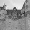 View of Castle Fraser from North showing detail of N elevation.