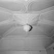 Interior view of Balcaskie House showing detail of ceiling in the Globe room.