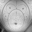 Edinburgh, Frogston Road East, Mortonhall House, interior.
Oblique view of first floor principal drawing room ceiling.