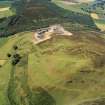 Oblique aerial view of the remains of the fort at Dunsinane Hill.