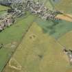 Oblique aerial view of the remains of Leuchars Castle.