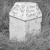 Fife. Erbetshall. Milestone, view from north