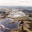 Oblique aerial view of Strathspey under flood water, taken from the WSW.