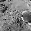 Oblique aerial view of Sorisdale, taken from the south, centred on the cottages.