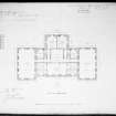 Aberdeen, Albyn Place, Mrs Elmslie's Institution.
Photographic copy of a plan showing upper floor, Archibald Simpson.1837.
Insc: 'Plan of Upper Floor'.