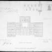 Aberdeen, Albyn Place, Mrs Elmslie's Institution.
Photographic copy of a plan showing joisting of upper floor, Archibald Simpson.1837.
Insc: 'Joisting of Upper Floor'.