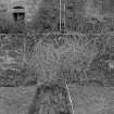 Falkland Palace Excavations
Frame 22 - Trench 2, showing vault F002 and east wall of cellar range. Note latrine chute in east wall of east range - from east
