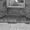 Falkland Palace Excavations
Frame 23 - Flagstones in recess of sixth window from south end of east range after removal of concrete from first floor level - from east
