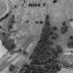 Oblique aerial view of the cropmarks at Carronbridge including a Roman temporary camp.