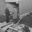 Chatelherault Country Park, construction of staircase behind gate, Hamilton