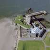 Oblique aerial view centred on Broughty Castle, Broughty Ferry, Dundee.