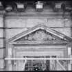 View of arch pediment with central motif, Mavisbank House.