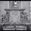 View of armorial panel, Mavisbank House.