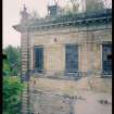 View from S (image reversed) showing stabilised remains of main block, Mavisbank House.