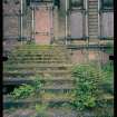 View from NE showing steps and stabilised remains of main block, Mavisbank House.