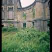 View from NE showing remains of main block and quadrant screen wall, Mavisbank House.