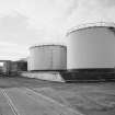 Ardrossan, Refinery & Bitumen Plant. View of storage tanks from NE.