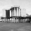 Ardrossan, Refinery & Bitumen Plant. View of bitumen storage tanks from SSW.