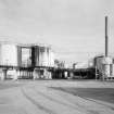 Ardrossan, Refinery & Bitumen Plant. View of bitumen storage tanks from SW.