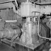 Ardrossan, Refinery & Bitumen Plant. Interior.
View of 2 cylinder air compressor.