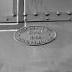 Ardrossan, Refinery & Bitumen Plant. Detail of registration plate on fireless locomotive (Andrew Barclay & Sons).