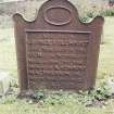 Detail of cast iron headstone.