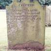 View of headstone.