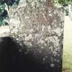 View of headstone.