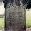 View of headstone.