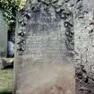 View of headstone.