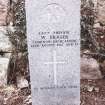 View of headstone of private W. Fraser.