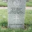 View of headstone to D F Grant.