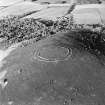 Barmekin of Echt, oblique aerial view, taken from the W, centred on the fort.