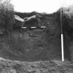 Cutting 1: section of cist grave (pre-excavation, after collapse).